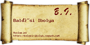 Balási Ibolya névjegykártya